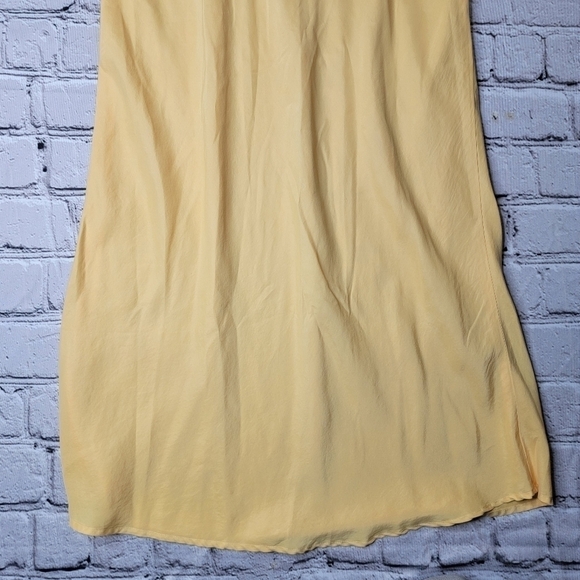 Sincerely Jules for Bandier The Laurel Bias Skirt Silk In Vintage Yellow NWT L - Picture 4 of 10